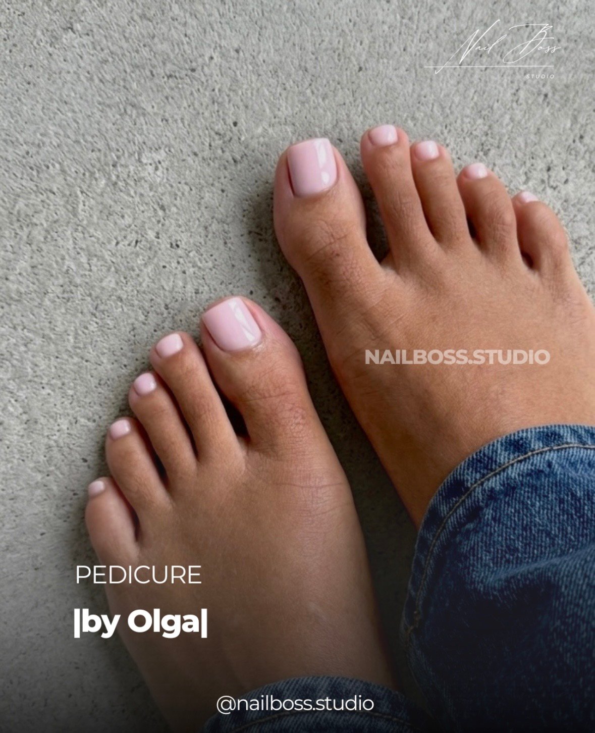 Soft pink dry pedicure Tampa result for a Palma Ceia client