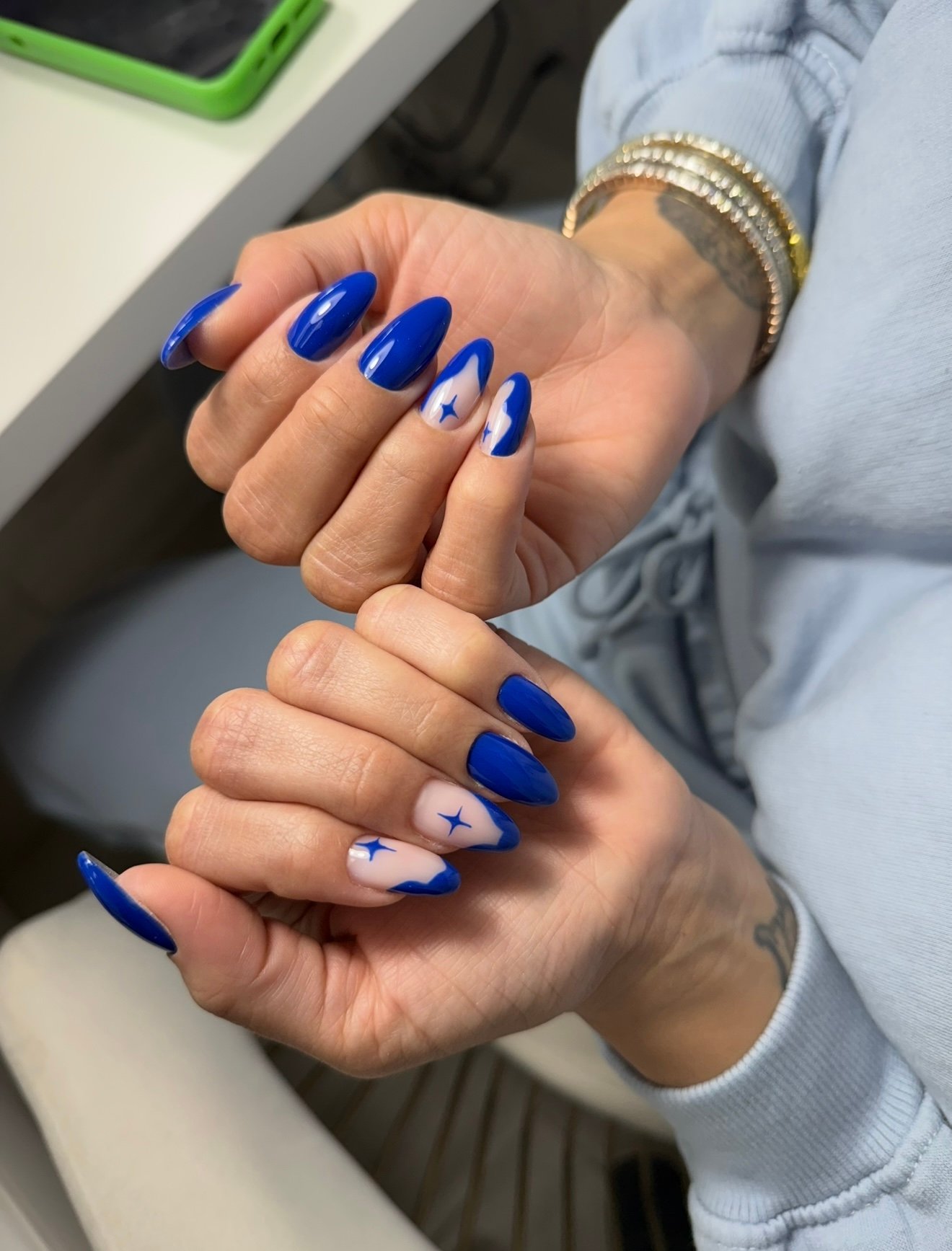 Men's Russian Manicure with clear rubber base