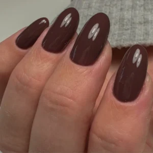 Russian manicure with rubber base/builder gel and gel color on natural nail length. From $100