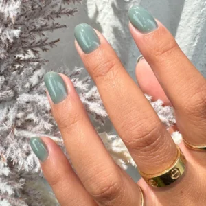 Russian manicure with colored rubber base/builder gel on natural nail length From $90